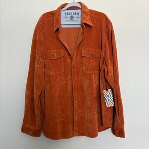 True Grit Rust Corduroy Shirt Jacket XXL Long Sleeve Button Up GORPCORE Western
